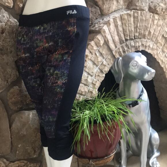 FILA Sport Multicolored Cropped Black Active Leggings Women's Size 1X - Picture 4 of 7